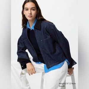 Uniqlo zip-up short jacket - navy